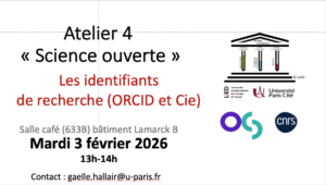 Gaëlle séminaire interne du 3 février 2026. Affiche science ouverte atelier 4